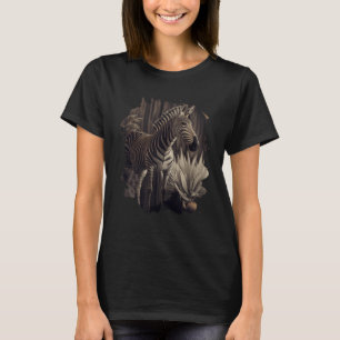 Backprint The photorealistic zebra in its wild T-Shirt