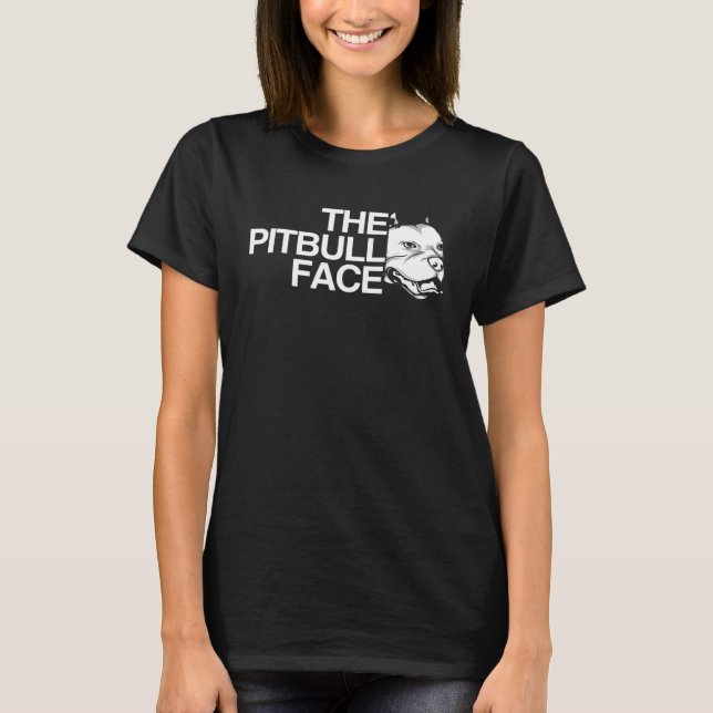 Backprint The Pitbull Face dog and dog owner T-Shirt (Front)