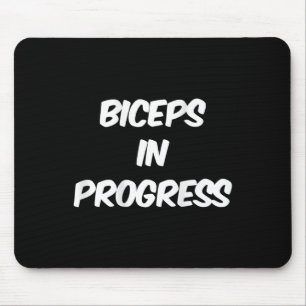 Backprinted Funny Gym Humour Biceps Gains Biceps I Mouse Pad