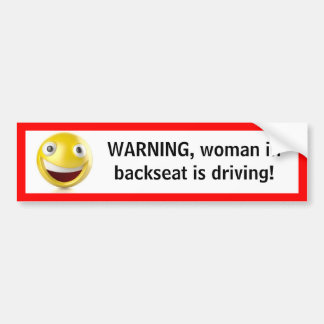 Backseat driver bumper sticker