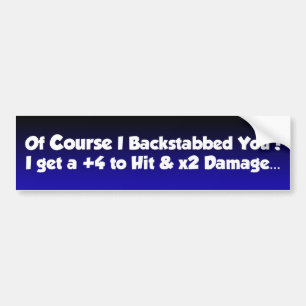 backstab bumper sticker