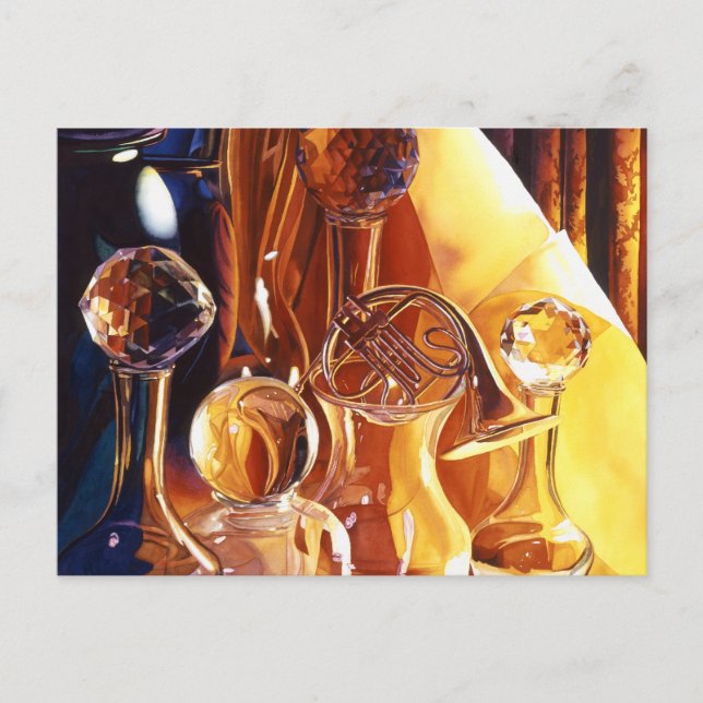 "Backstage" Musical Instruments & Glass Art Postcard (Front)