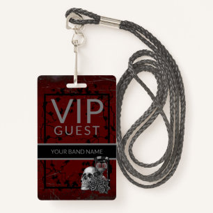 Backstage Pass VIP Custom Name Rock Band Lanyard Badge
