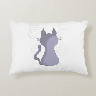 Backward Shy Cat Duvet Cover Accent Pillow