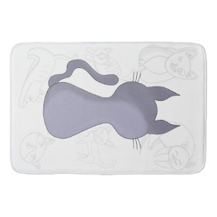 Backward Shy Cat Duvet Cover Bath Mat