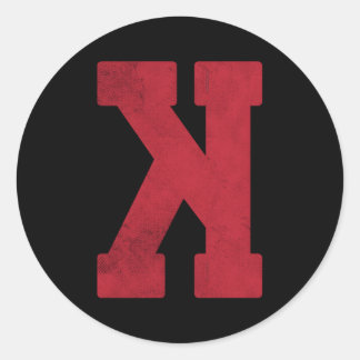 Backwards K Strikeout Looking Baseball Classic Round Sticker