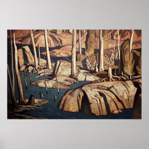 Backwater Landscape Painting by Canadian AJ Casson Poster