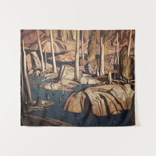 Backwater Landscape Painting by Canadian AJ Casson Tapestry
