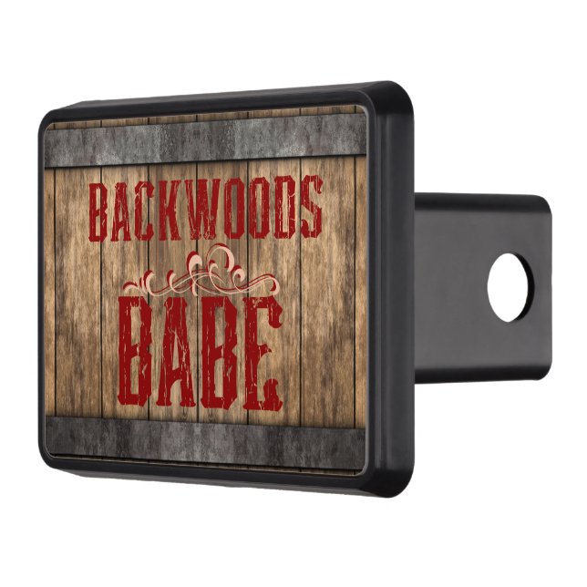 Backwoods Babe Decorative Trailer Hitch Cover (Left)