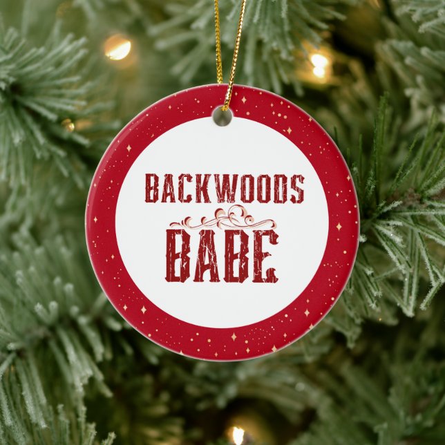 Backwoods Babe Personalized Ceramic Ornament (Tree)