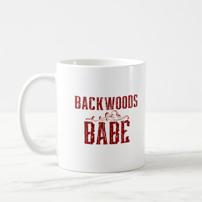 Backwoods Babe Typography Coffee Mug (Left)