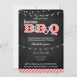 Backyard BaByQ Bash BBQ Baby Shower Invitation