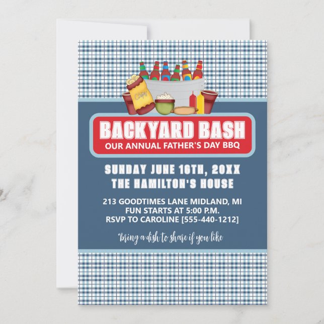 Backyard Bash Annual Father's Day BBQ Invitations (Front)