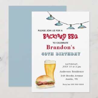 Backyard BBQ Birthday Invitation