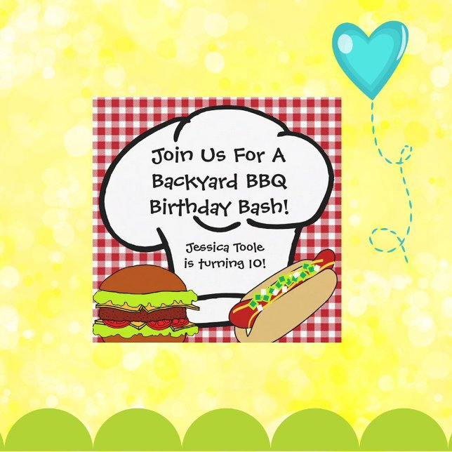 Backyard BBQ Birthday Invitation (Fun Summer BBQ Birthday Invite!)