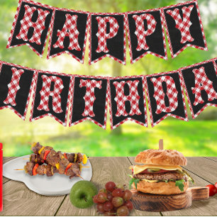 Backyard BBQ Birthday Party Decoration Bunting Flags