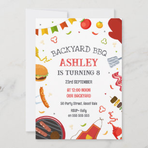 Backyard BBQ Birthday Party Invitation