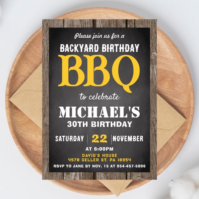 Backyard BBQ Birthday Party Invitation Cookout (Créateur téléchargé)