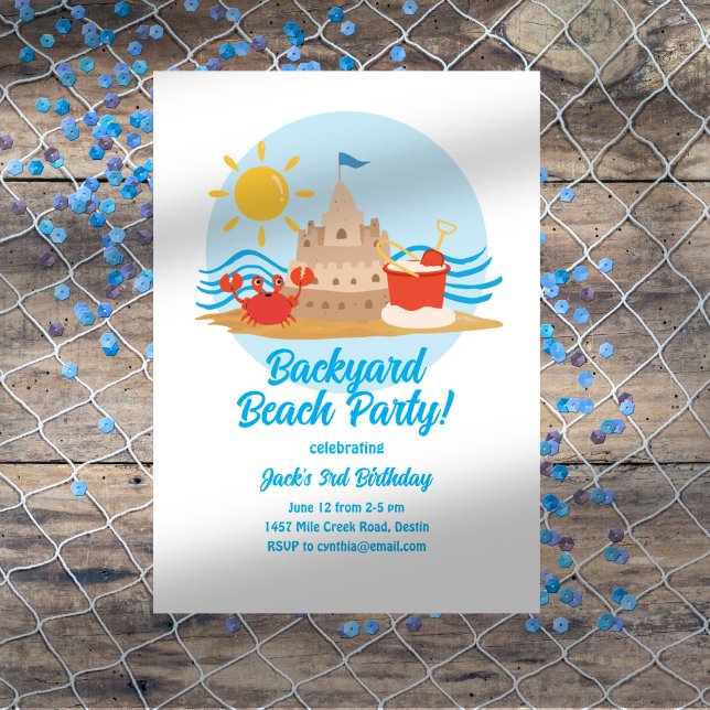 Backyard Beach Birthday Party Invitation (Creator Uploaded)