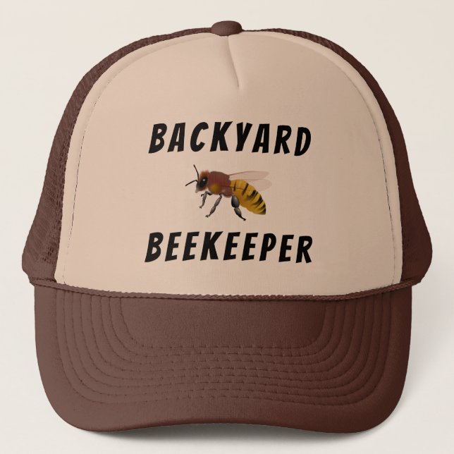 Backyard Beekeeper Brown Truckers Cap (Front)
