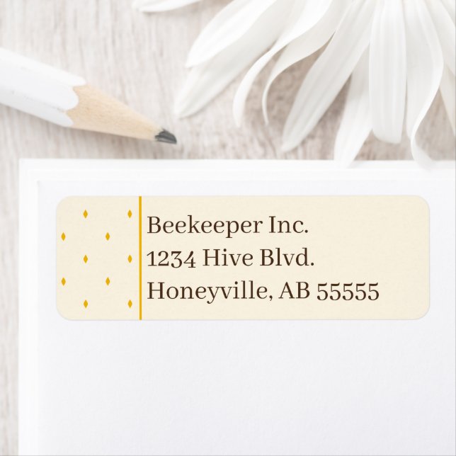 Backyard Beekeeper Honeycomb Diamond Address Label (Insitu)