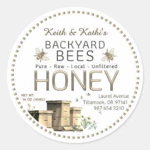 Backyard Bees Hives and Little Bees Garden Classic Round Sticker