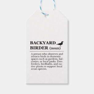 Backyard Birder Definition - Garden Birdwatching Gift Tags