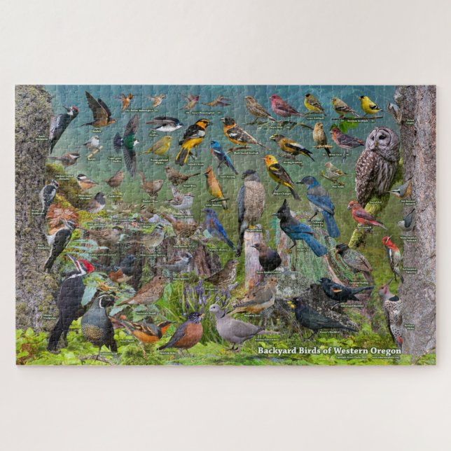 Backyard Birds of Western Oregon Jigsaw Puzzle (Horizontal)