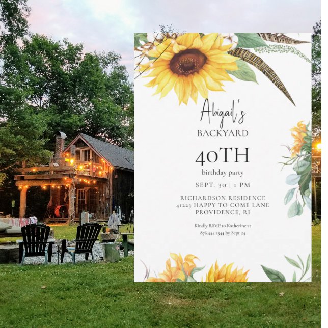 Backyard Birthday Sunflower Party  Invitation (Creator Uploaded)