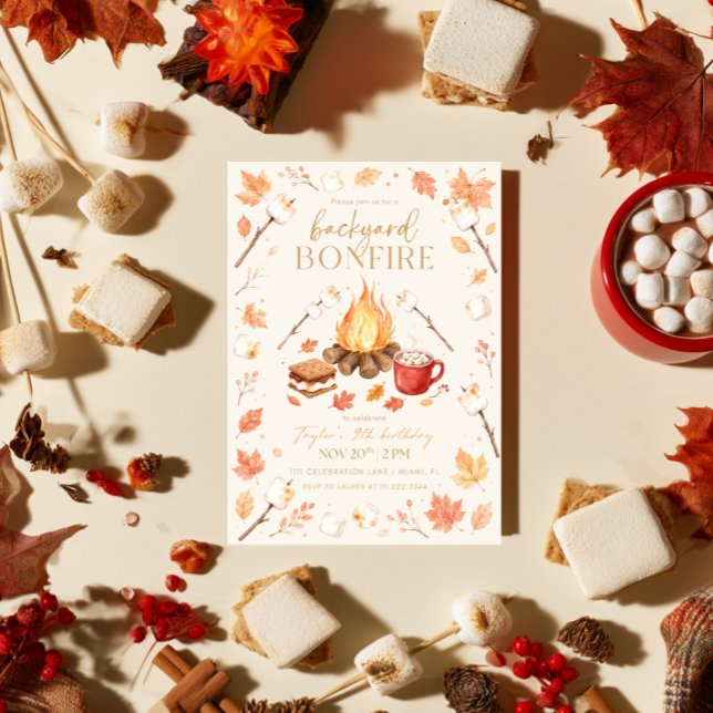 Backyard Bonfire Birthday Invitation (Creator Uploaded)