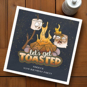 Backyard Bonfire Let's Get Toasted Birthday  Napkin