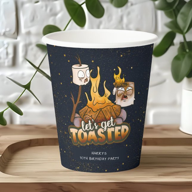 Backyard Bonfire Let's Get Toasted Birthday  Paper Cups (Creator Uploaded)