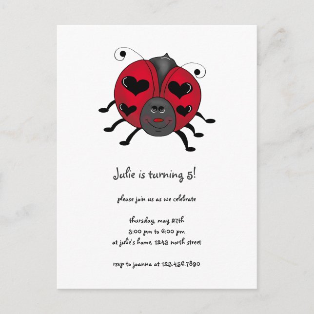 Backyard Buggies · Smiling Ladybug Postcard (Front)