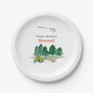 Backyard Camping Birthday Party Paper Plate