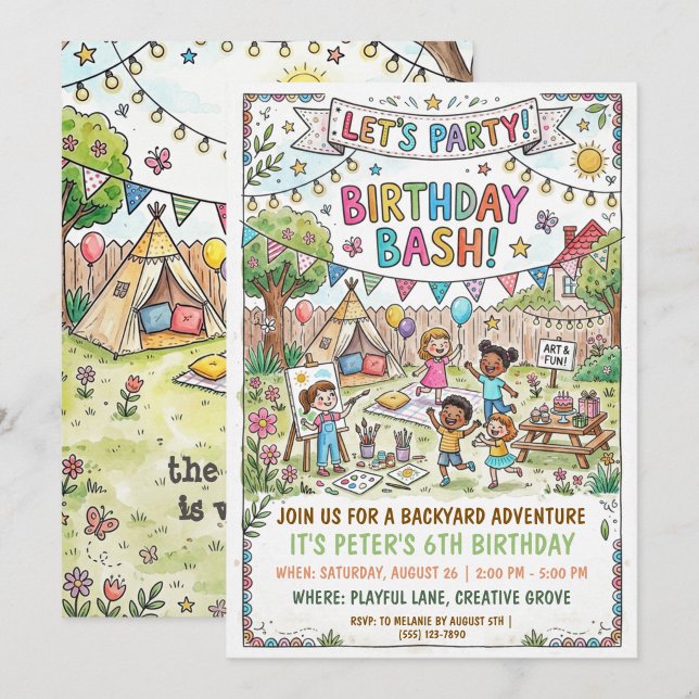 Backyard Campout Party Invitation (Creator Uploaded)