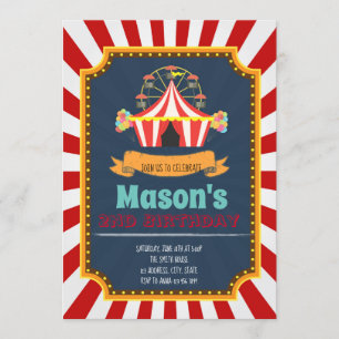 Backyard carnival party invitation
