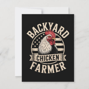 Backyard Chicken Farmer American Patriotic Farmer Thank You Card