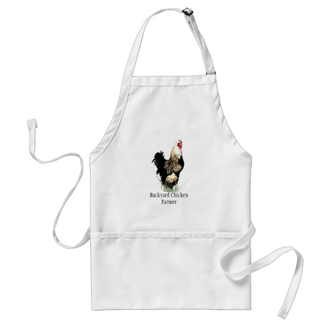 Backyard Chicken Farmer Quote  Rooster Design Standard Apron (Front)