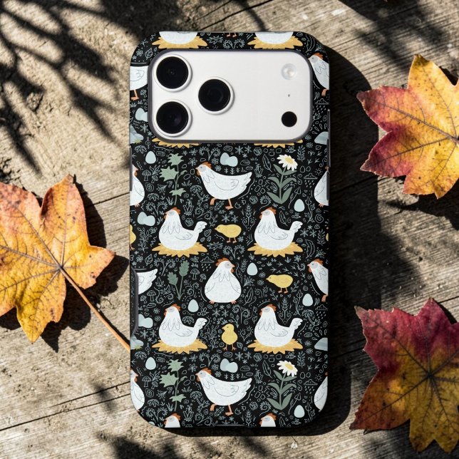 Backyard Chicken Mom Dark Botanical iPhone Case (Creator Uploaded)