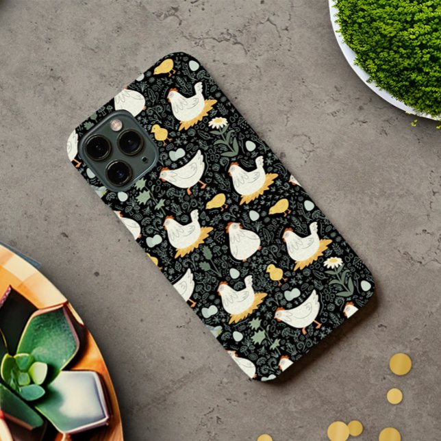 Backyard Chicken Mom Dark Botanical iPhone Case-Mate iPhone Case (Creator Uploaded)