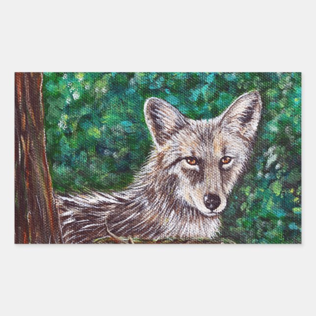 Backyard Coyote Painting Sticker (Front)