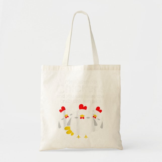 Backyard Crazy Chicken Lady Womens Farmer Gift  Tote Bag (Front)