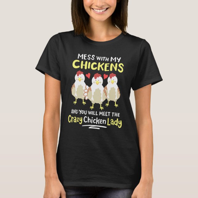 Backyard Crazy Chicken Lady Womens Farmer T-Shirt (Front)