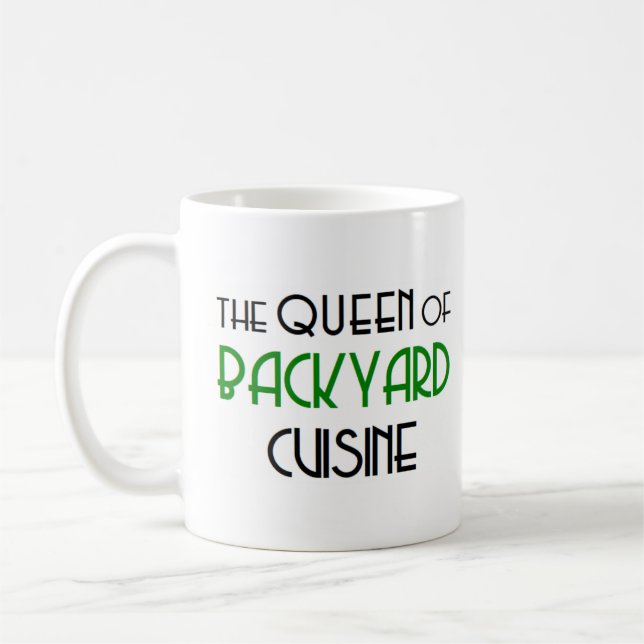 backyard cuisine queen coffee mug (Left)