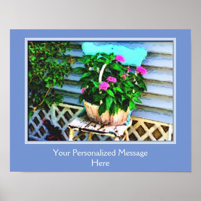 Backyard Flower Garden Chair Personalized Poster (Front)