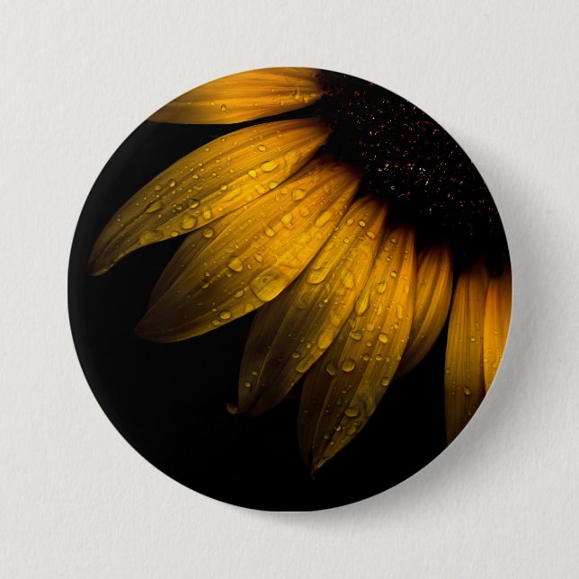 Backyard Flowers 28 Sunflower 3 Inch Round Button (Front)