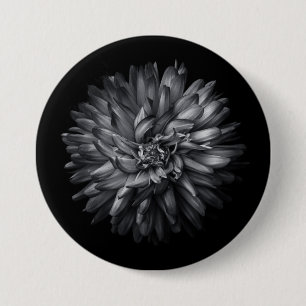 Backyard Flowers In Black And White 20 3 Inch Round Button