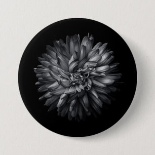 Backyard Flowers In Black And White 20 3 Inch Round Button