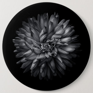 Backyard Flowers In Black And White 20 6 Inch Round Button
