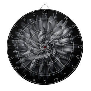 Backyard Flowers In Black And White 20 Dartboard